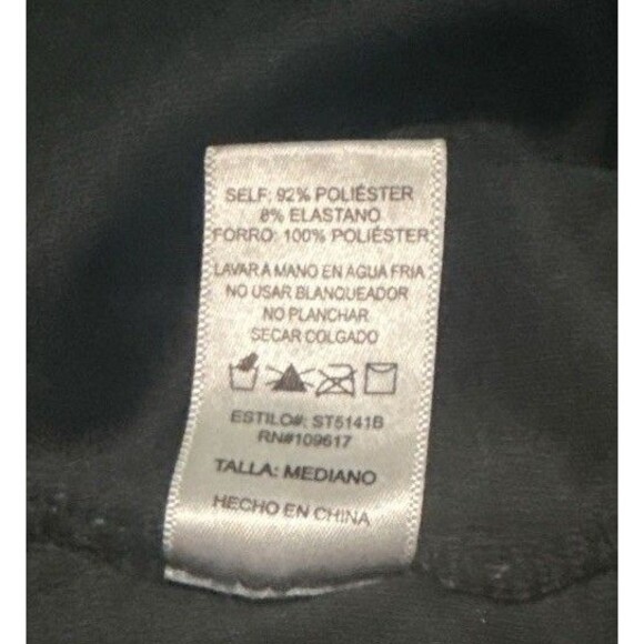 Shinestar Crop Top Size Medium Black Corset Style Ruched Front Close Hook & Eye - Picture 4 of 4